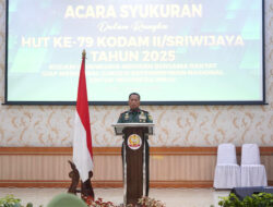 Syukuran Peringatan Hari Ulang Tahun ke-79 Kodam II/Sriwijaya Tahun 2025